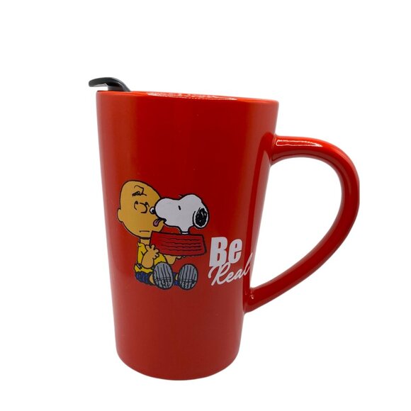 Peanuts Ceramic Travel Mugs/M1Cups Set Of 4 With Lids Inspiration Cartoon Snoopy - Picture 9 of 12